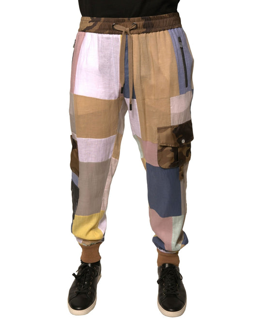 Dolce & Gabbana Multicolor Patchwork Jogger Sweatpants Pants – IT52 | XL par Dolce & Gabbana | Disponible sur Sandy Store ByNet
