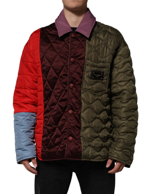 Dolce & Gabbana Multicolor Patchwork PolyesterQuilted Jacket – IT48 | M par Dolce & Gabbana | Disponible sur Sandy Store ByNet