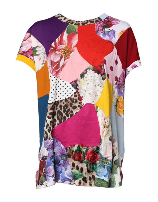 Dolce & Gabbana Multicolor Patchwork Short Sleeve Blouse Top – IT38 | XS par Dolce & Gabbana | Disponible sur Sandy Store ByNet