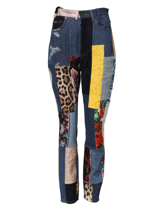 Dolce & Gabbana Multicolor Patchwork Skinny Denim Jeans – IT42|M par Dolce & Gabbana | Disponible sur Sandy Store ByNet