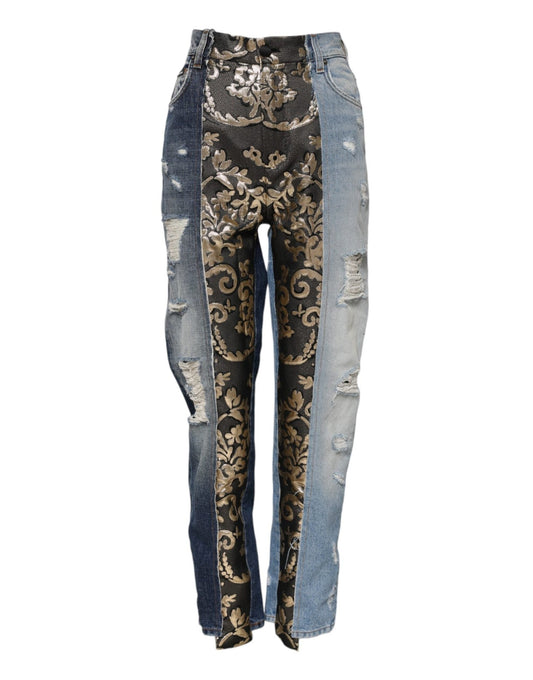 Dolce & Gabbana Multicolor Patchwork Tapered Denim Jeans – IT38 | XS par Dolce & Gabbana | Disponible sur Sandy Store ByNet
