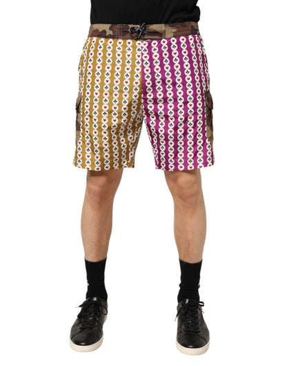 Dolce & Gabbana Multicolor Playing Card Camouflage Shorts Swimwear – IT4 | S par Dolce & Gabbana | Disponible sur Sandy Store ByNet