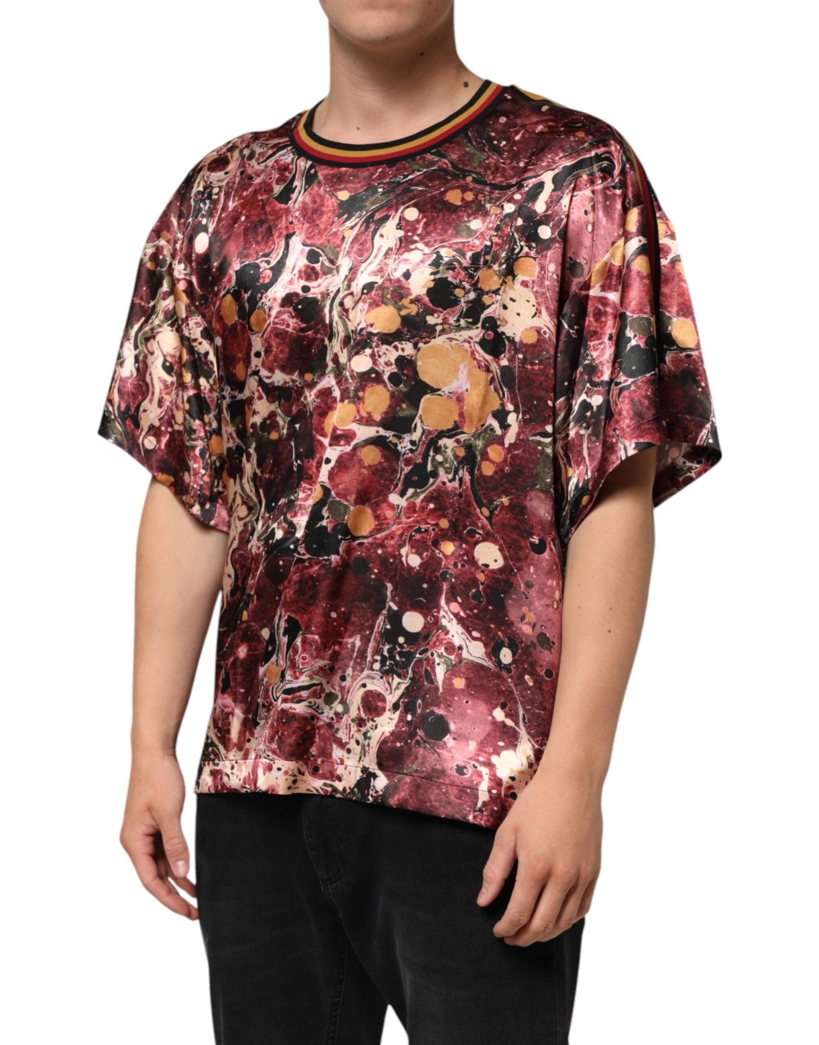 Dolce & Gabbana Multicolor Polyester Marble Print Oversize T-shirt – S par Dolce & Gabbana | Disponible sur Sandy Store ByNet