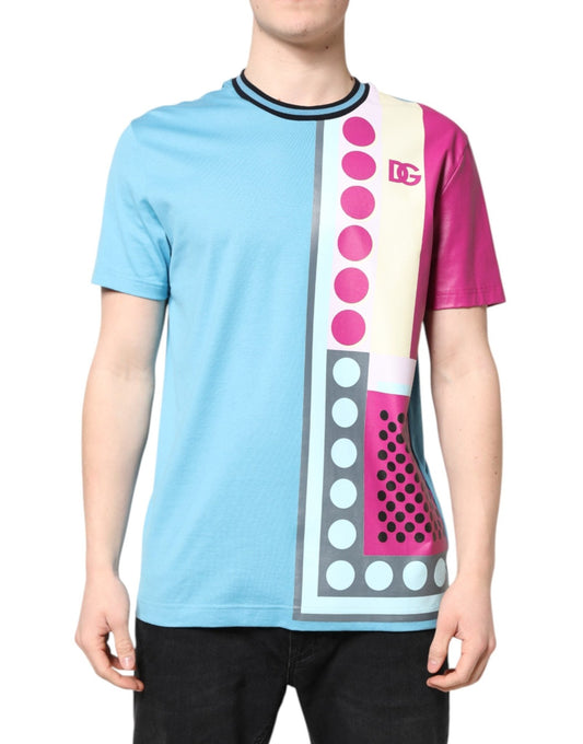 Dolce & Gabbana Multicolor Printed Logo Short Sleeve T-shirt – IT50 | L par Dolce & Gabbana | Disponible sur Sandy Store ByNet
