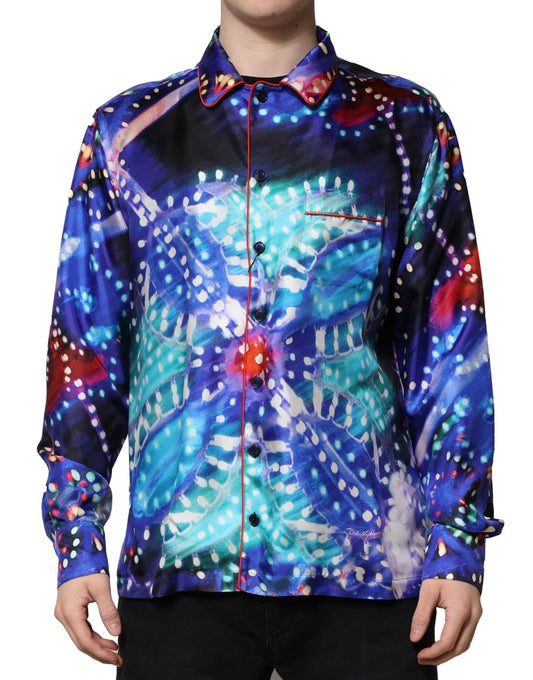 Dolce & Gabbana Multicolor Printed Silk Lounge Casual Shirt – IT37 | XS par Dolce & Gabbana | Disponible sur Sandy Store ByNet