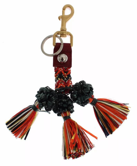 Dolce & Gabbana Multicolor Raffia Leather Clasp Finder Chain Keyring – par Dolce & Gabbana | Disponible sur Sandy Store ByNet