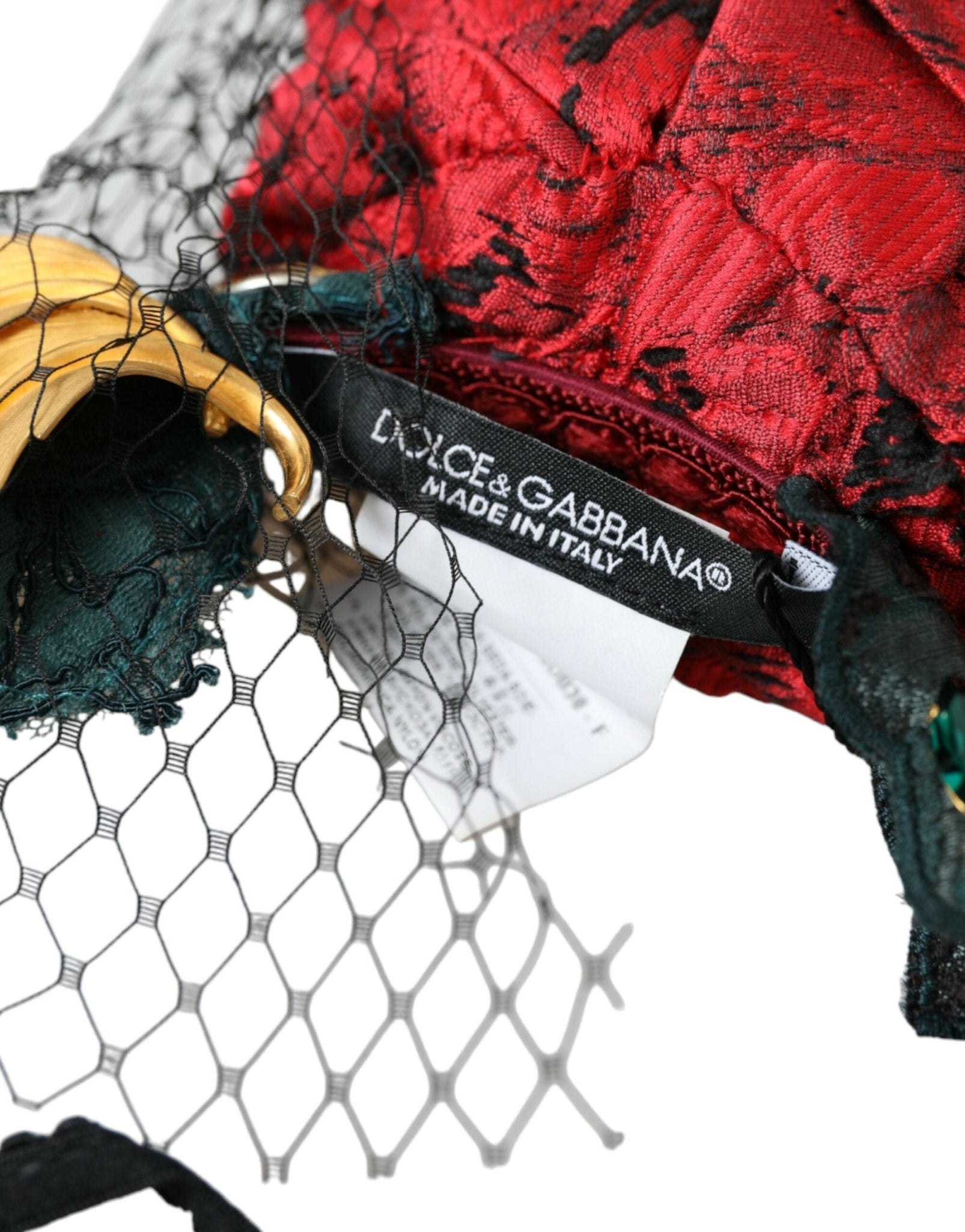 Dolce & Gabbana Multicolor Rose Silk Crystal Netted Logo Headband Diadem - Sandy Store ByNet