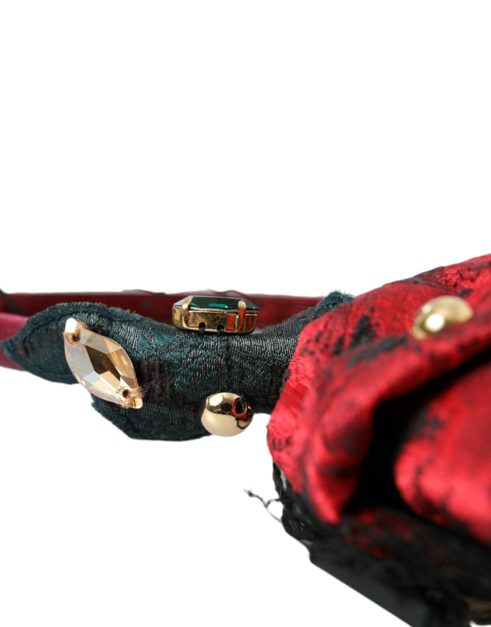 Dolce & Gabbana Multicolor Rose Silk Crystal Netted Logo Headband Diadem - Sandy Store ByNet