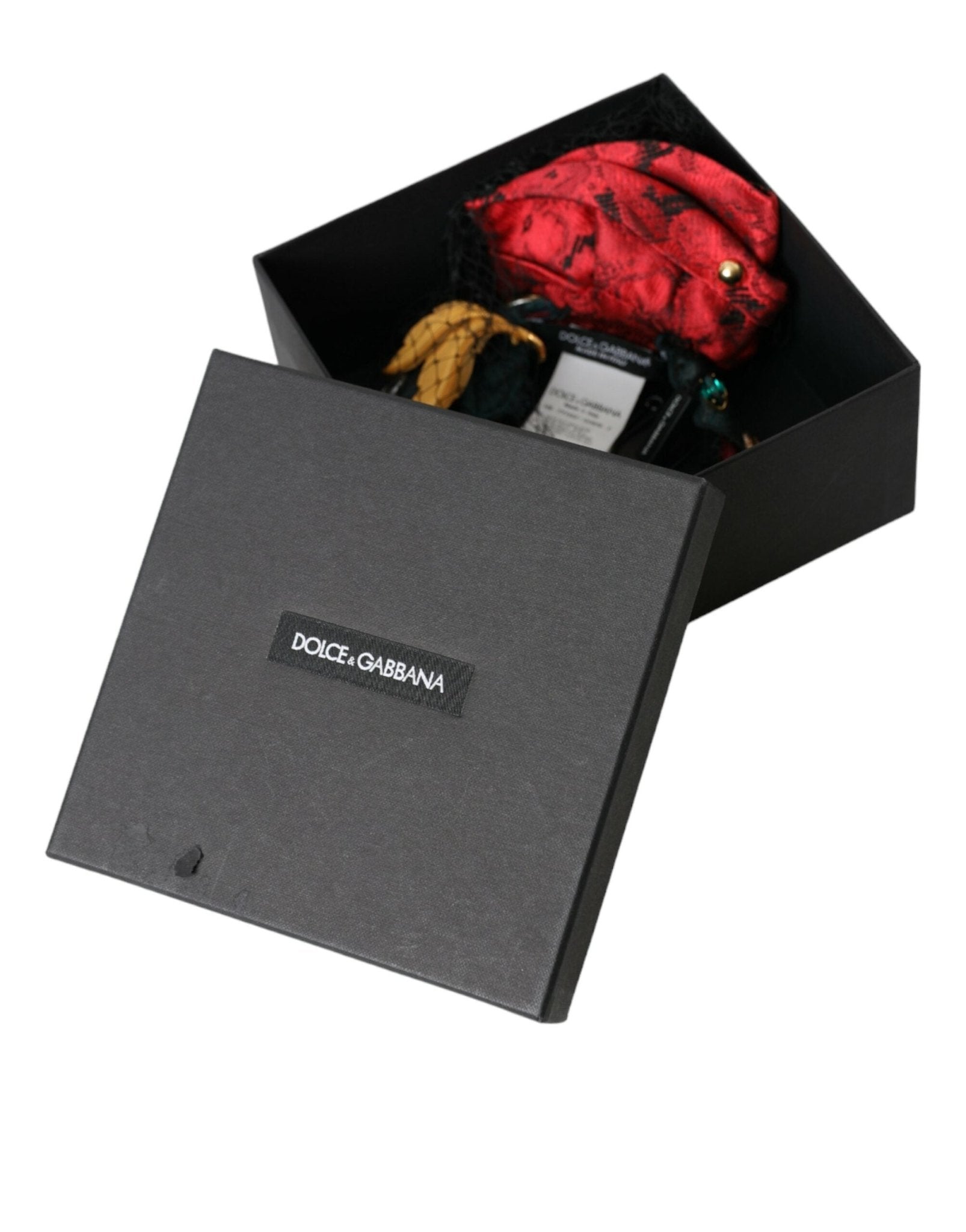 Dolce & Gabbana Multicolor Rose Silk Crystal Netted Logo Headband Diadem - Sandy Store ByNet