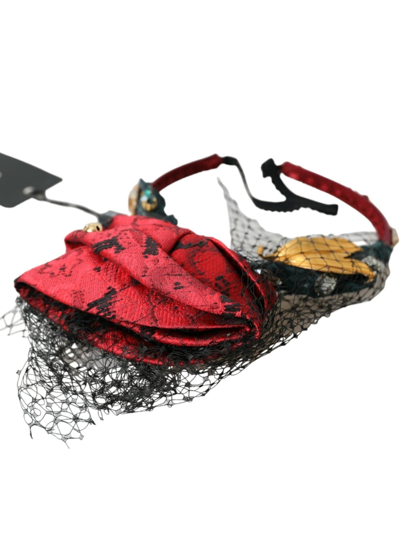 Dolce & Gabbana Multicolor Rose Silk Crystal Netted Logo Headband Diadem - Sandy Store ByNet