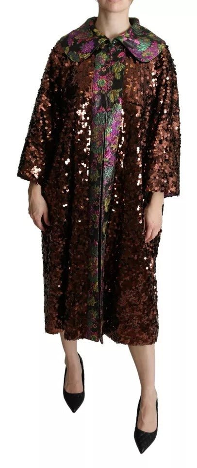 Dolce & Gabbana Multicolor Sequined Long Coat Jaquard Jacket - Sandy Store ByNet