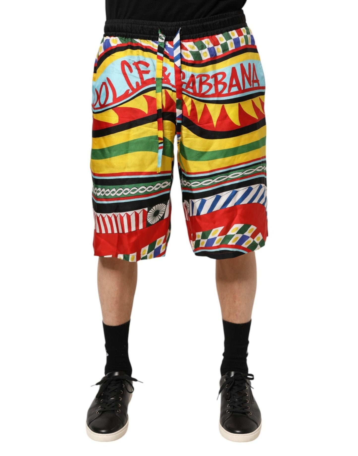 Dolce & Gabbana Multicolor Sicilian Carretto Shorts Swimwear – IT48 | M par Dolce & Gabbana | Disponible sur Sandy Store ByNet