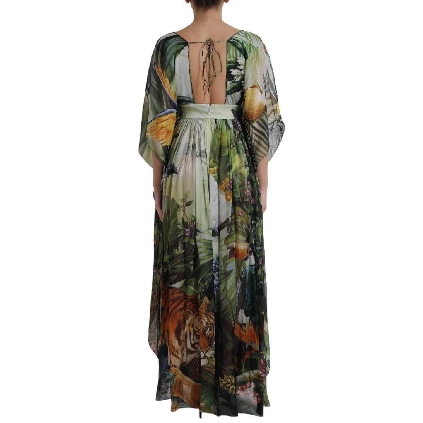 Dolce & Gabbana Multicolor Silk Jungle Print Women Maxi Dress – IT36|XXS par Dolce & Gabbana | Disponible sur Sandy Store ByNet