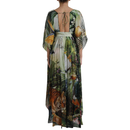 Dolce & Gabbana Multicolor Silk Jungle Print Women Maxi Dress – IT36|XXS par Dolce & Gabbana | Disponible sur Sandy Store ByNet