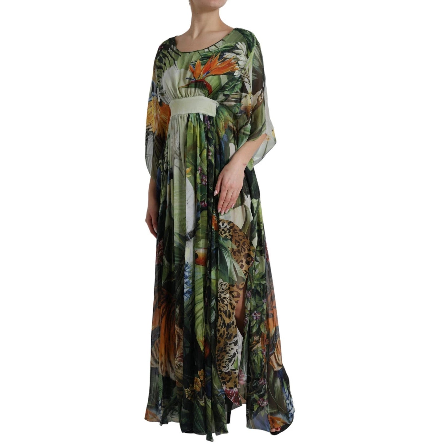 Dolce & Gabbana Multicolor Silk Jungle Print Women Maxi Dress – IT36|XXS par Dolce & Gabbana | Disponible sur Sandy Store ByNet