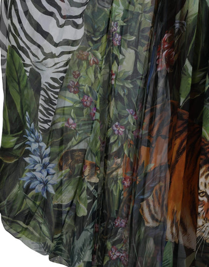 Dolce & Gabbana Multicolor Silk Jungle Print Women Maxi Dress – IT36|XXS par Dolce & Gabbana | Disponible sur Sandy Store ByNet