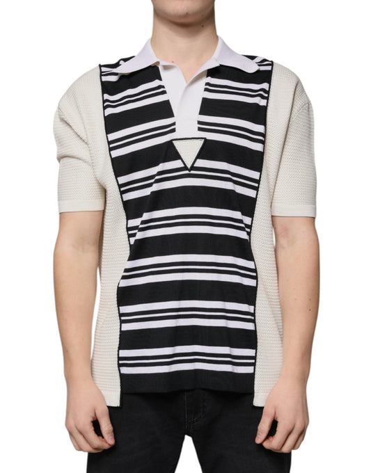 Dolce & Gabbana Multicolor Stripe Collared Polo T-shirt – IT48 | M par Dolce & Gabbana | Disponible sur Sandy Store ByNet