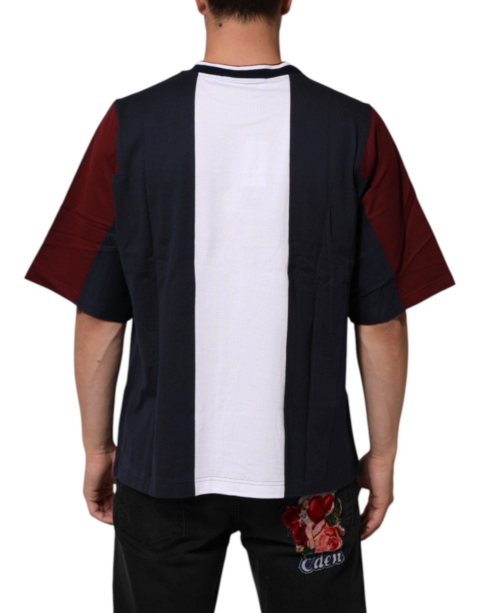Dolce & Gabbana Multicolor Striped Cotton Men Crew Neck T-shirt – M par Dolce & Gabbana | Disponible sur Sandy Store ByNet