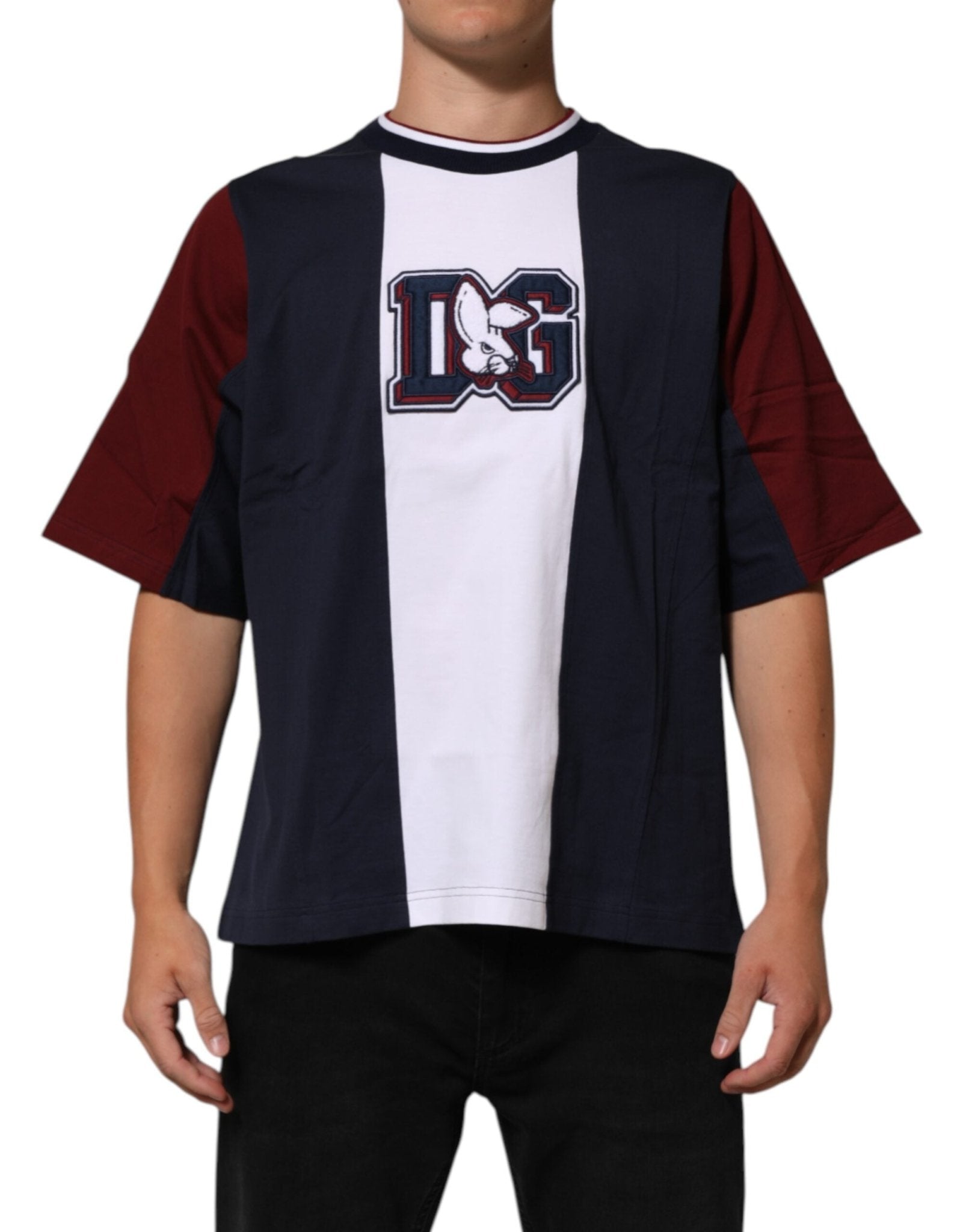 Dolce & Gabbana Multicolor Striped Cotton Men Crew Neck T-shirt – M par Dolce & Gabbana | Disponible sur Sandy Store ByNet
