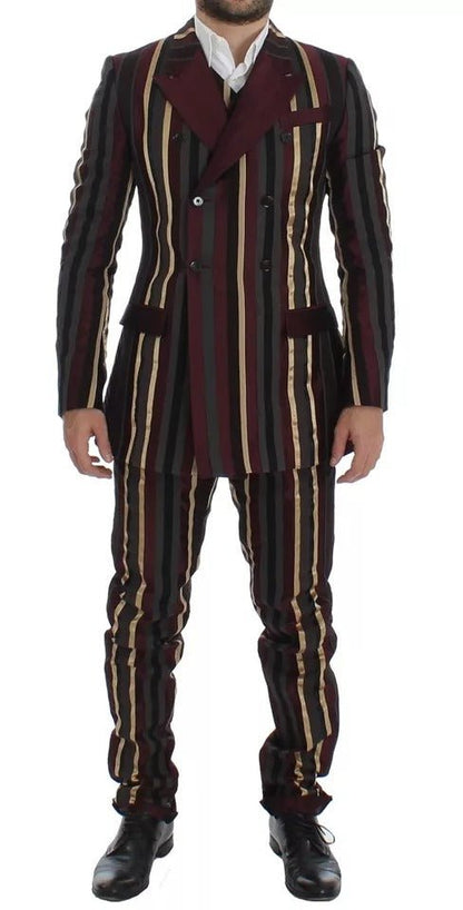 Dolce & Gabbana Multicolor Striped Runway 3 Piece Slim Fit Vest Suit – IT48 | M par Dolce & Gabbana | Disponible sur Sandy Store ByNet