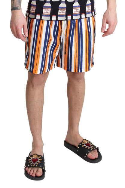 Dolce & Gabbana Multicolor Striped Swim Shorts Trunks - Sandy Store ByNet