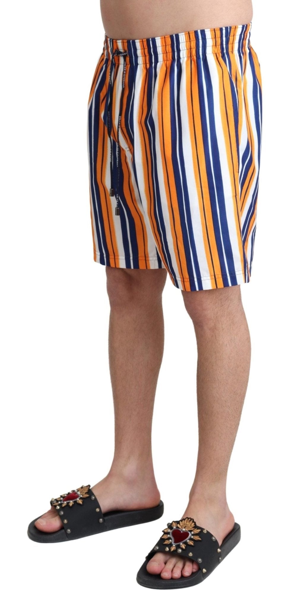 Dolce & Gabbana Multicolor Striped Swim Shorts Trunks - Sandy Store ByNet