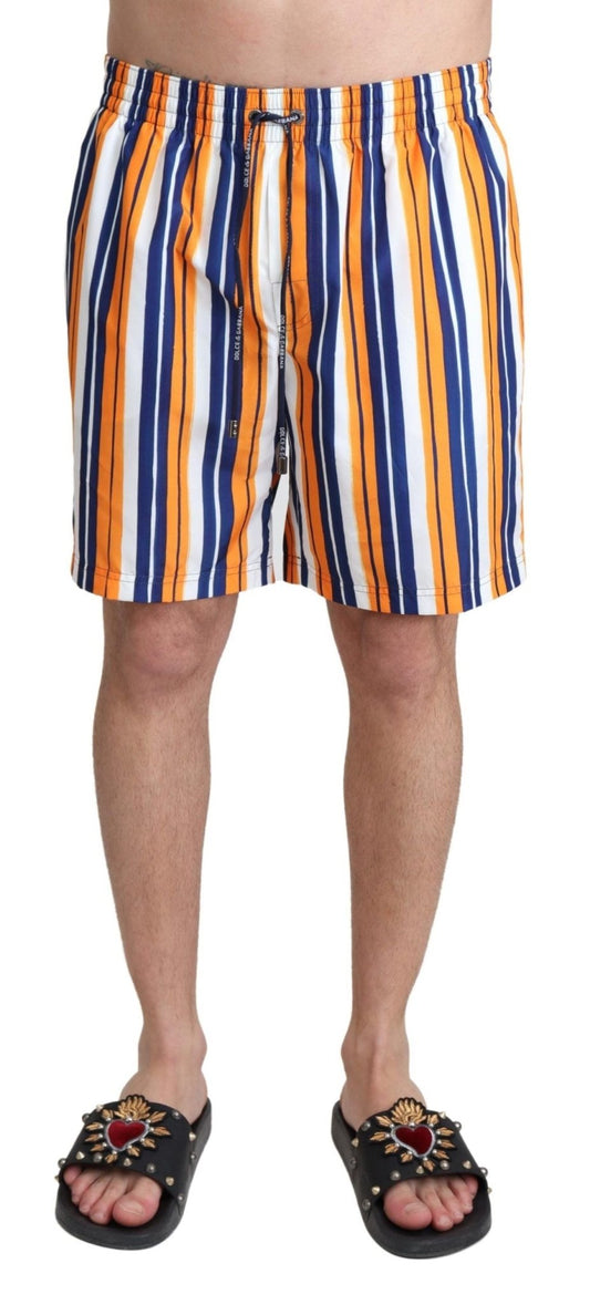 Dolce & Gabbana Multicolor Striped Swim Shorts Trunks - Sandy Store ByNet