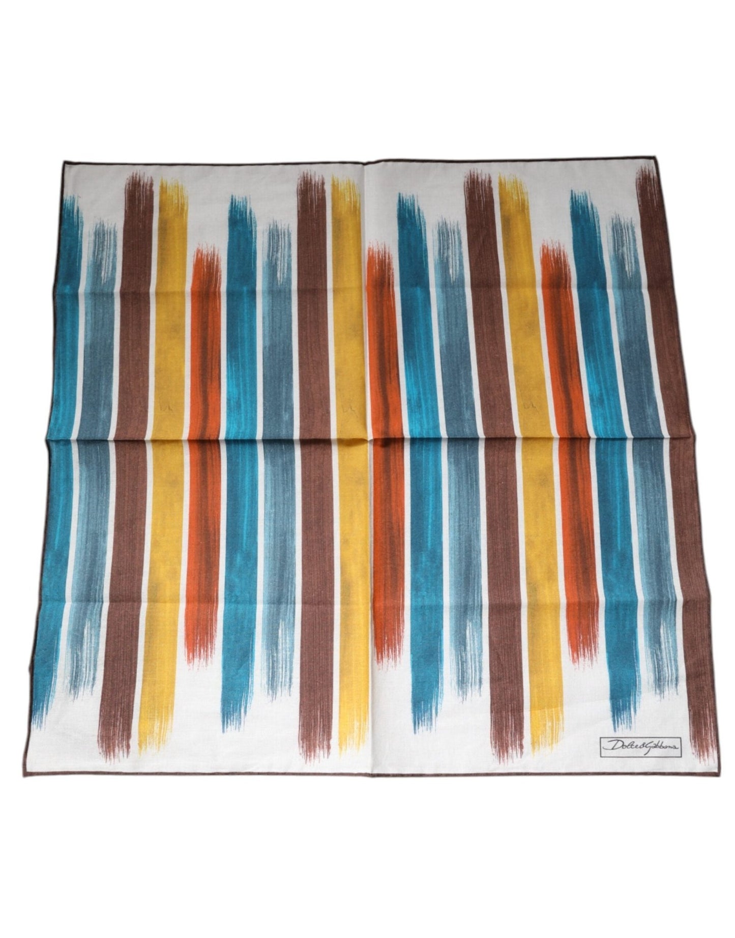 Dolce & Gabbana Multicolor Stripes Cotton Square Foulard Scarf – par Dolce & Gabbana | Disponible sur Sandy Store ByNet