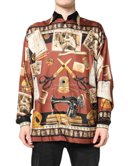 Dolce & Gabbana Multicolor Tailor Print Silk Casual Shirt – IT37 | XS par Dolce & Gabbana | Disponible sur Sandy Store ByNet