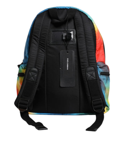 Dolce & Gabbana Multicolor Tie Dye Nylon Logo Print Kids Backpack Bag - Sandy Store ByNet