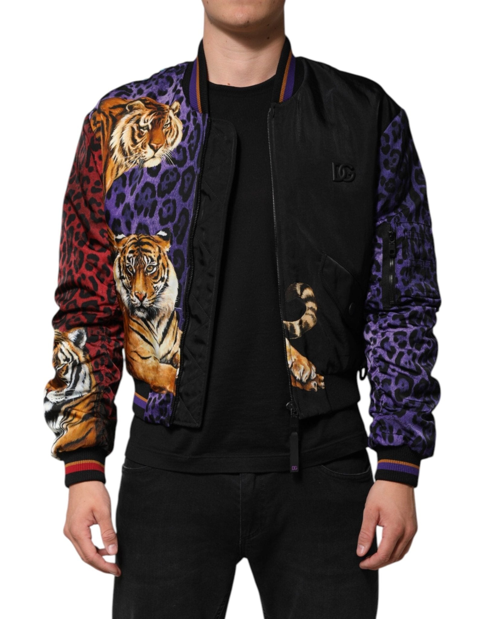 Dolce & Gabbana Multicolor Tiger Print Men Bomber Jacket – IT44 | XS par Dolce & Gabbana | Disponible sur Sandy Store ByNet