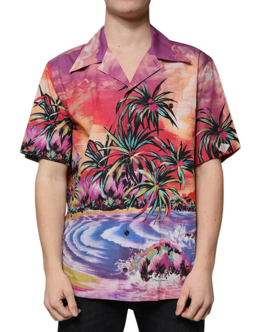 Dolce & Gabbana Multicolor Tropical Button Down Casual Shirt - Sandy Store ByNet