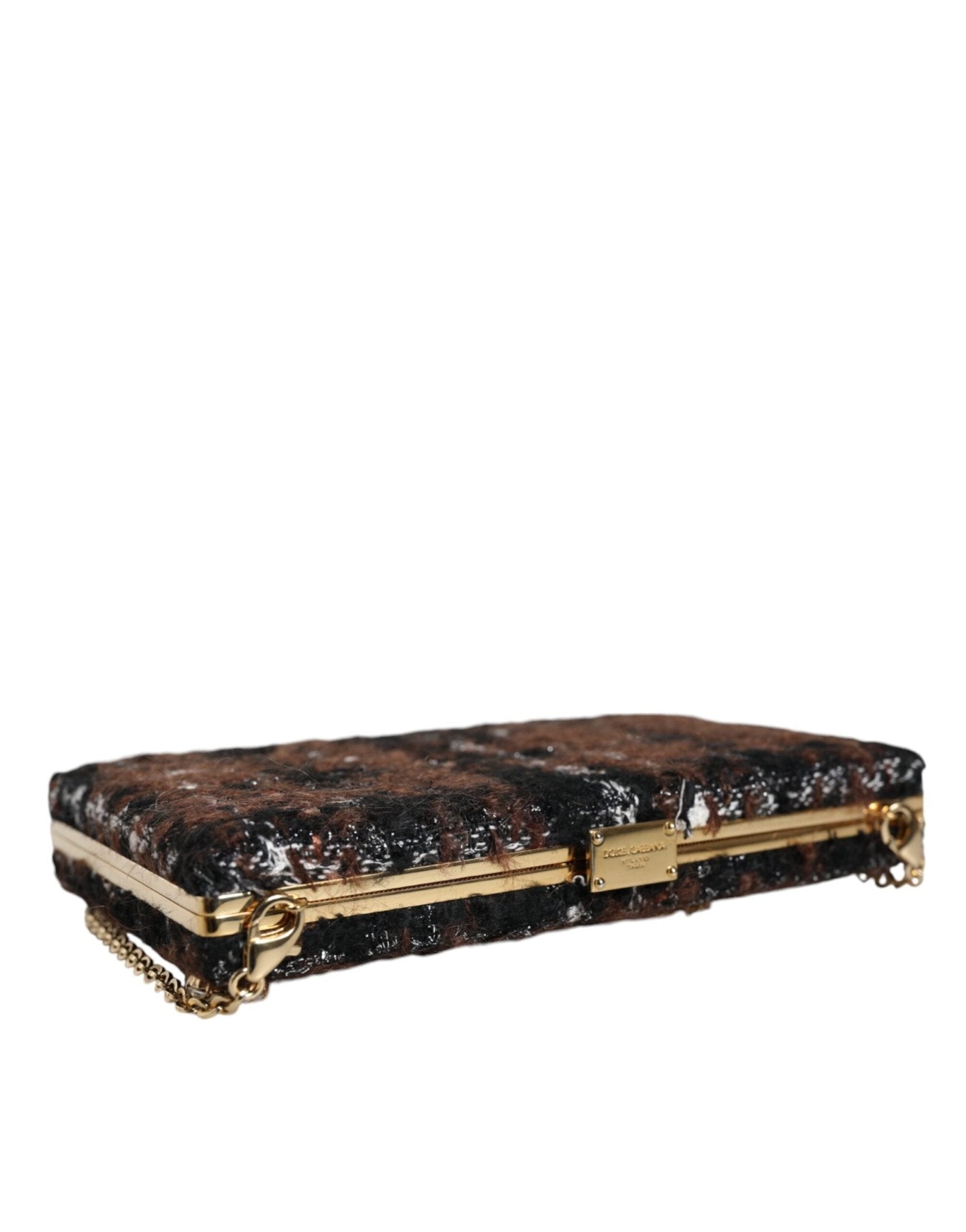 Dolce & Gabbana Multicolor Tweed Floral Clutch Evening Party Purse CrossBody Bag - Sandy Store ByNet