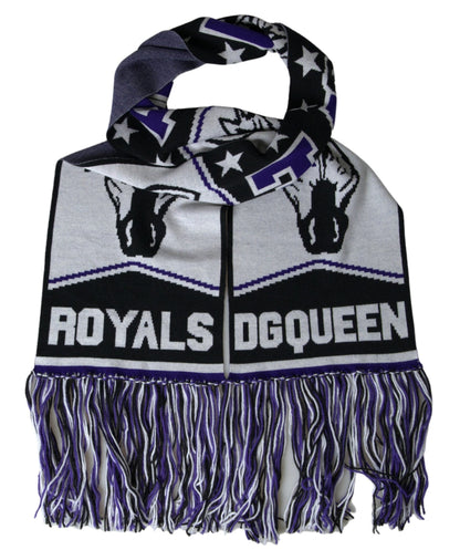 Dolce & Gabbana Multicolor Wool DG Queen Wrap Fringe Scarf – par Dolce & Gabbana | Disponible sur Sandy Store ByNet