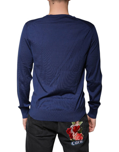 Dolce & Gabbana Navy Blue Cashmere V - neck Pullover Sweater - Sandy Store ByNet