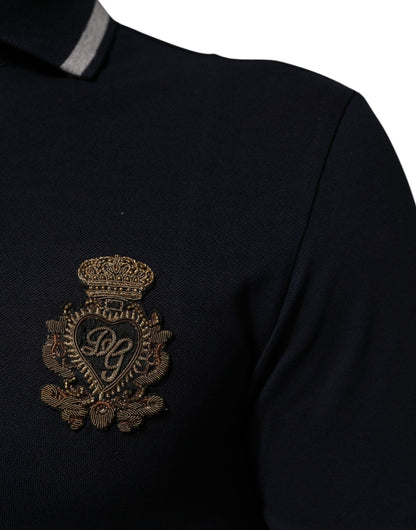 Dolce & Gabbana Navy Blue Cotton Crown Crest Logo Men T-Shirt – IT44 | XS par Dolce & Gabbana | Disponible sur Sandy Store ByNet