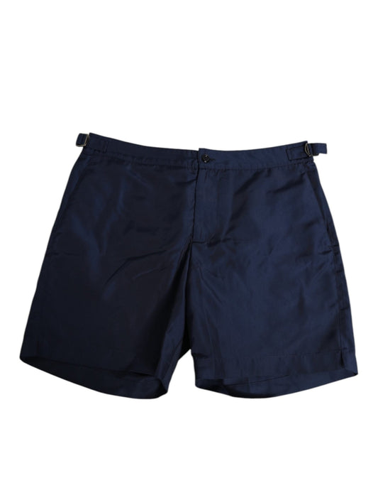 Dolce & Gabbana Navy Blue Polyester Logo Buckle Waist Swimwear – IT48 | M par Dolce & Gabbana | Disponible sur Sandy Store ByNet