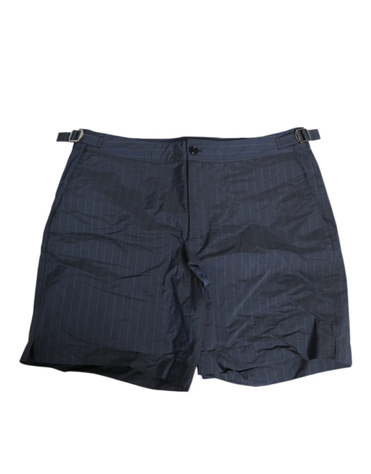 Dolce & Gabbana Navy Blue Polyester Pinstripe Men Shorts Swimwear – IT48 | M par Dolce & Gabbana | Disponible sur Sandy Store ByNet
