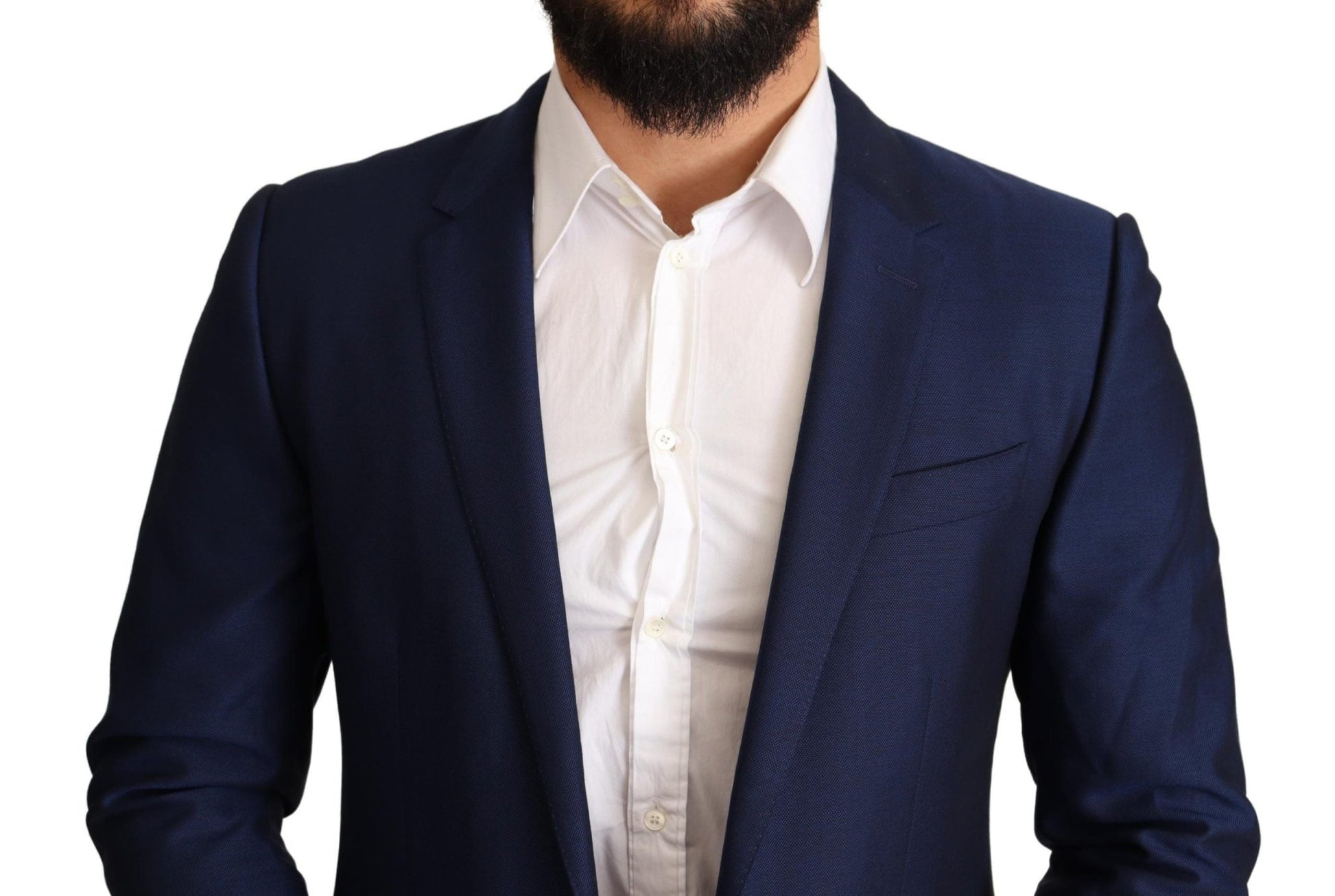 Dolce & Gabbana Navy Blue Virgin Wool Martini Blazer - Sandy Store ByNet