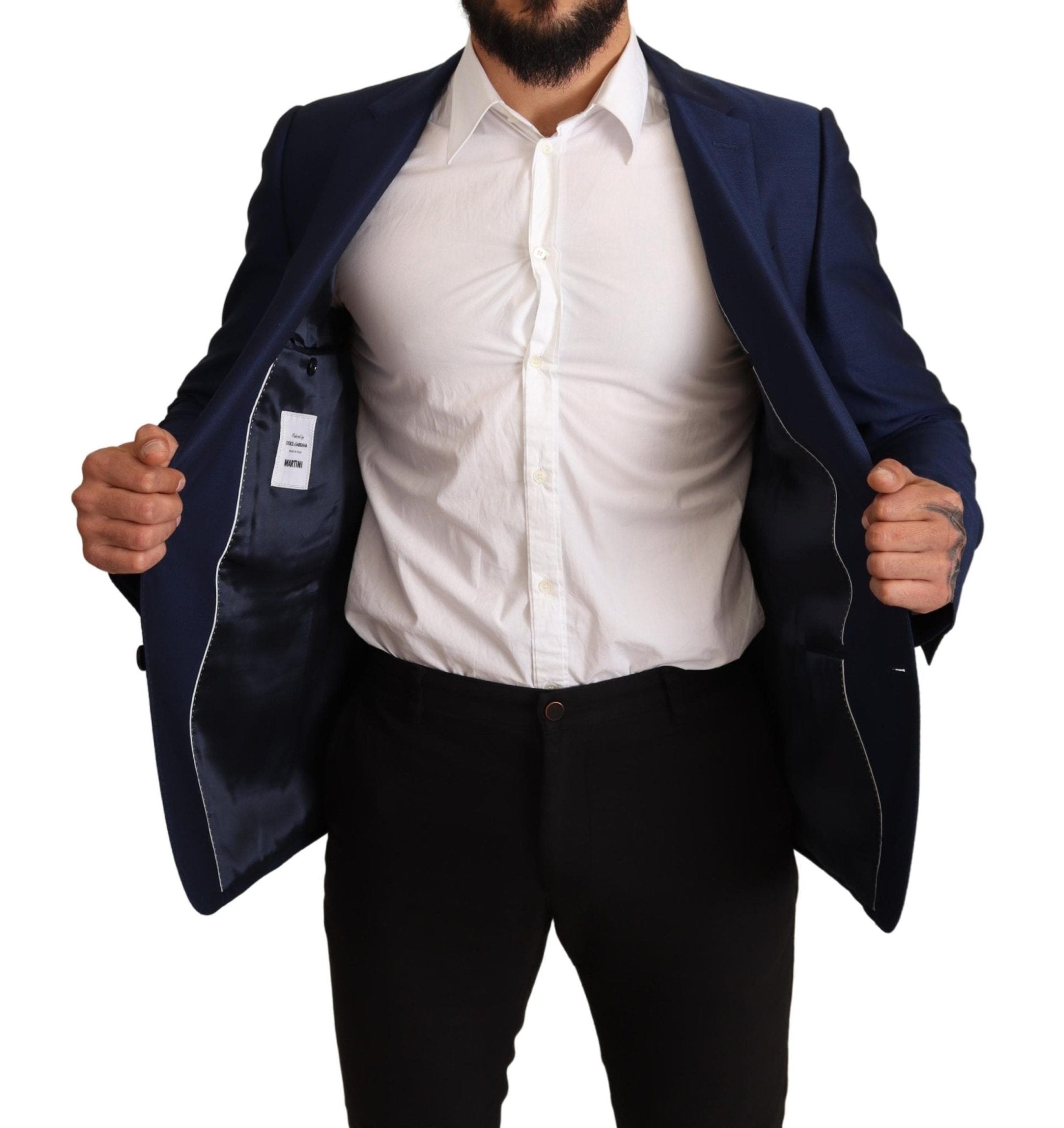 Dolce & Gabbana Navy Blue Virgin Wool Martini Blazer - Sandy Store ByNet