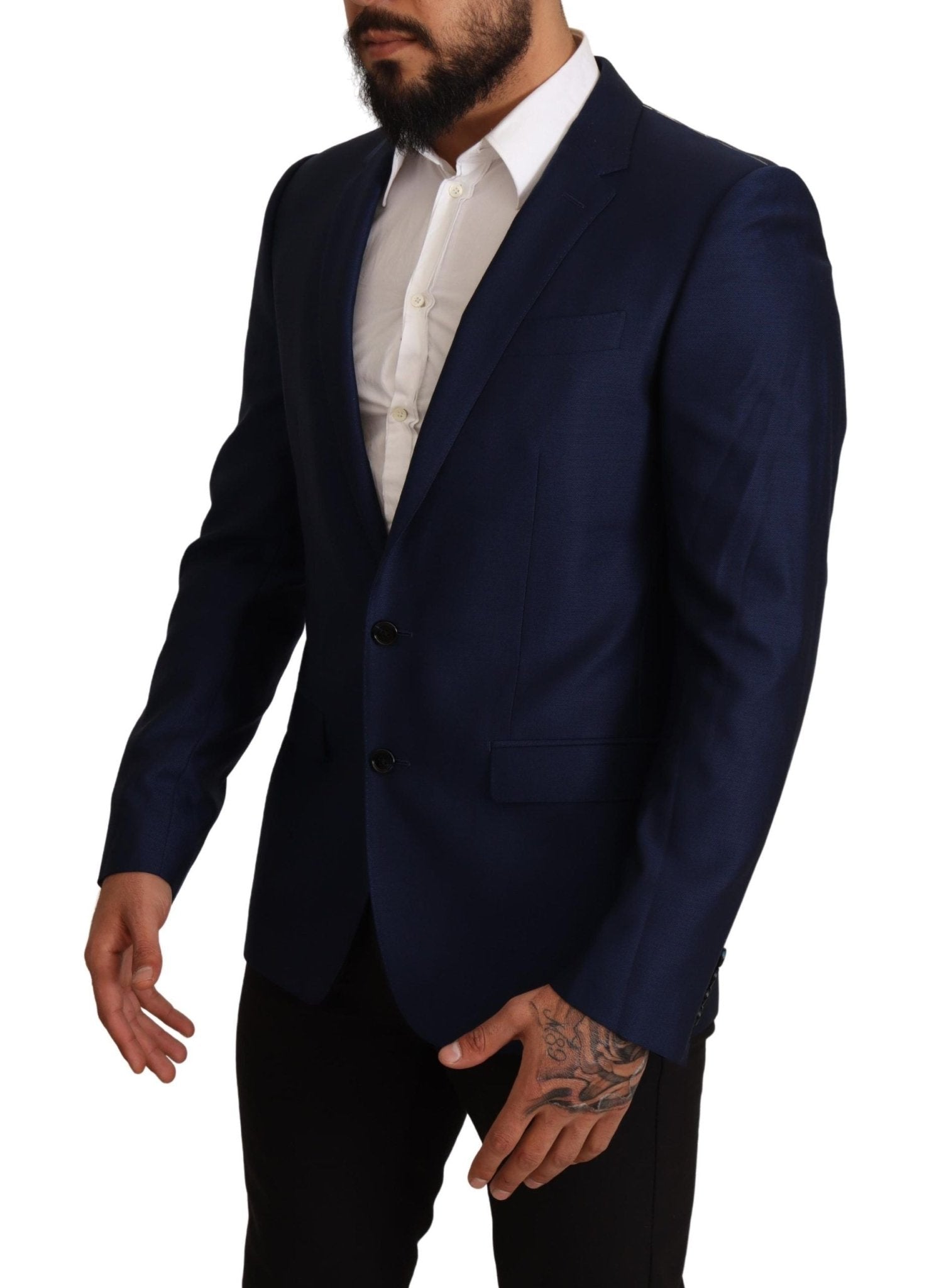 Dolce & Gabbana Navy Blue Virgin Wool Martini Blazer - Sandy Store ByNet