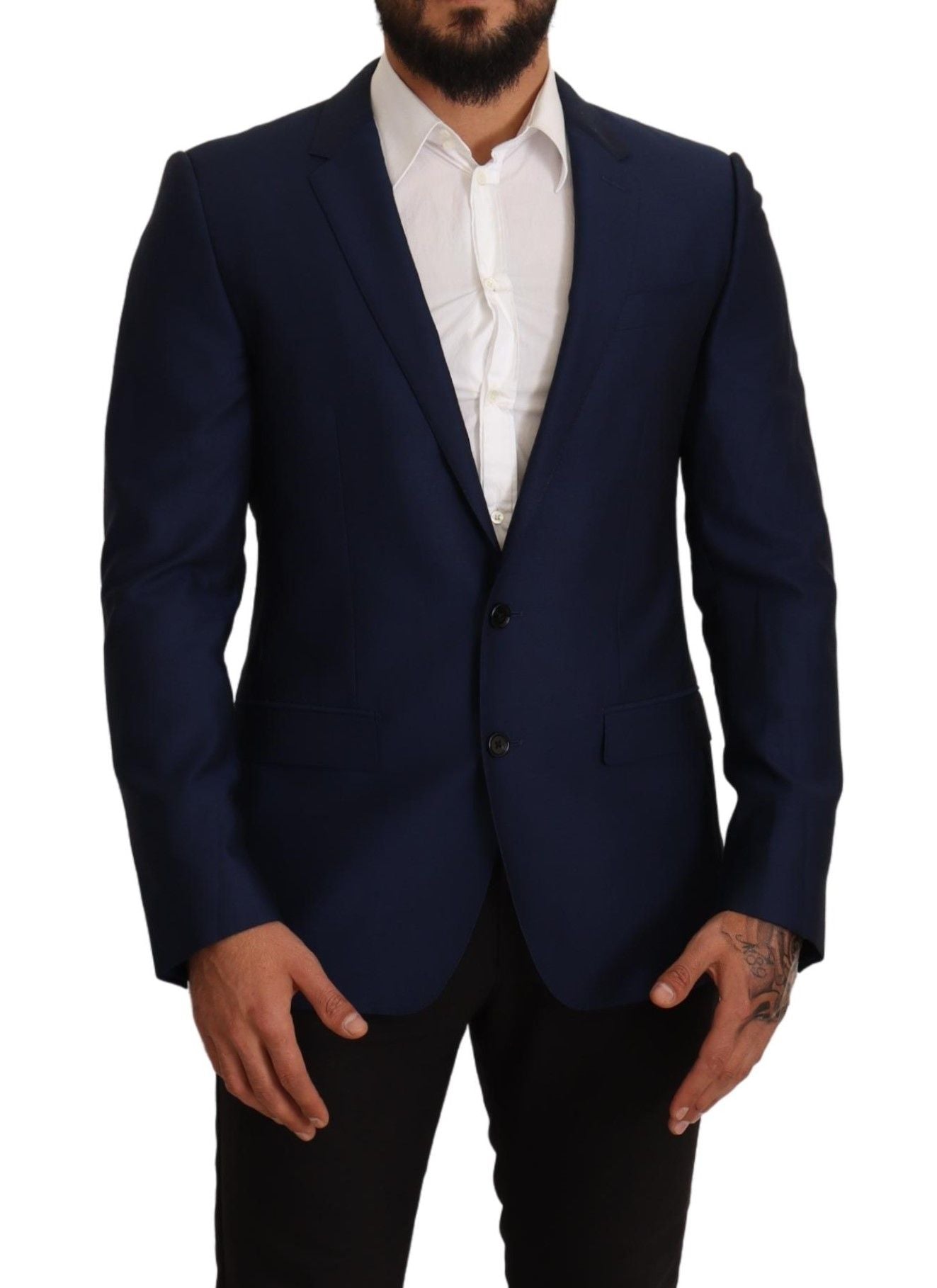 Dolce & Gabbana Navy Blue Virgin Wool Martini Blazer - Sandy Store ByNet