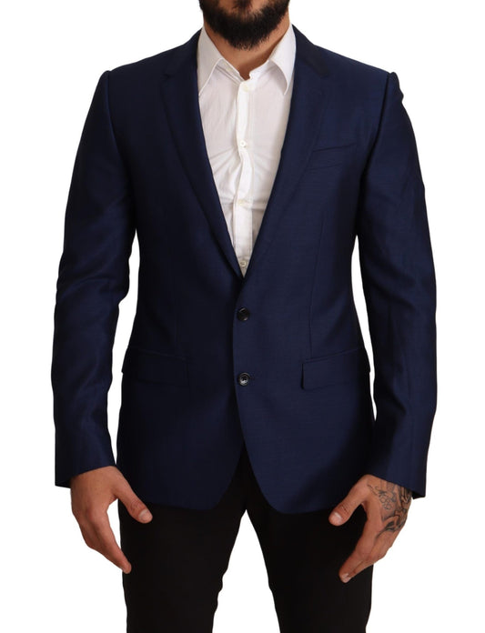 Dolce & Gabbana Navy Blue Virgin Wool Martini Blazer - Sandy Store ByNet