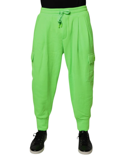 Dolce & Gabbana Neon Green Cargo Jogger Men Sweatpants Pants - Sandy Store ByNet