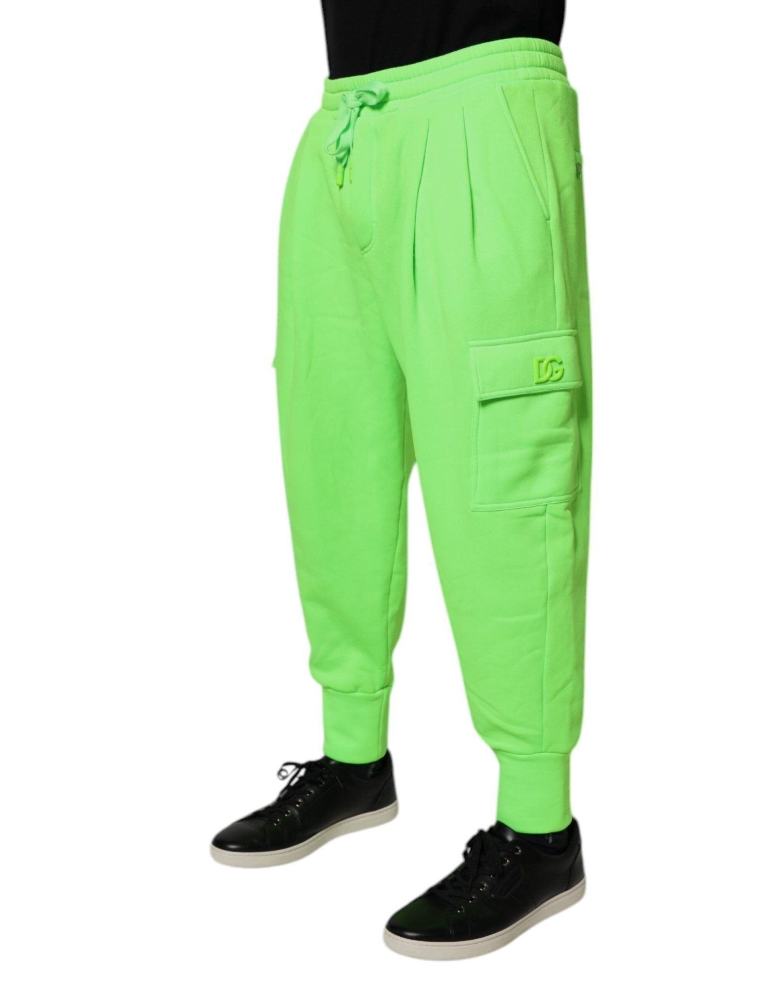 Dolce & Gabbana Neon Green Cargo Jogger Men Sweatpants Pants - Sandy Store ByNet