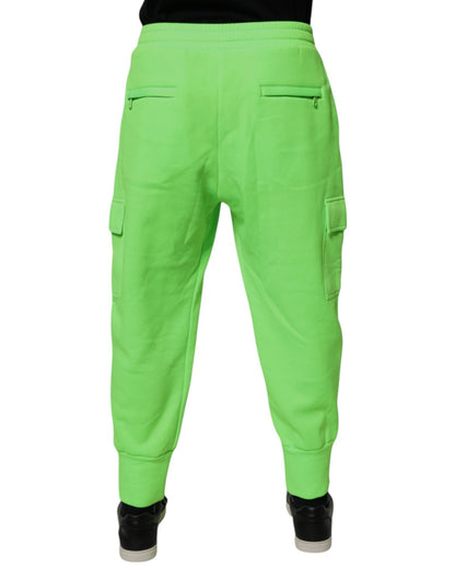 Dolce & Gabbana Neon Green Cargo Jogger Men Sweatpants Pants - Sandy Store ByNet