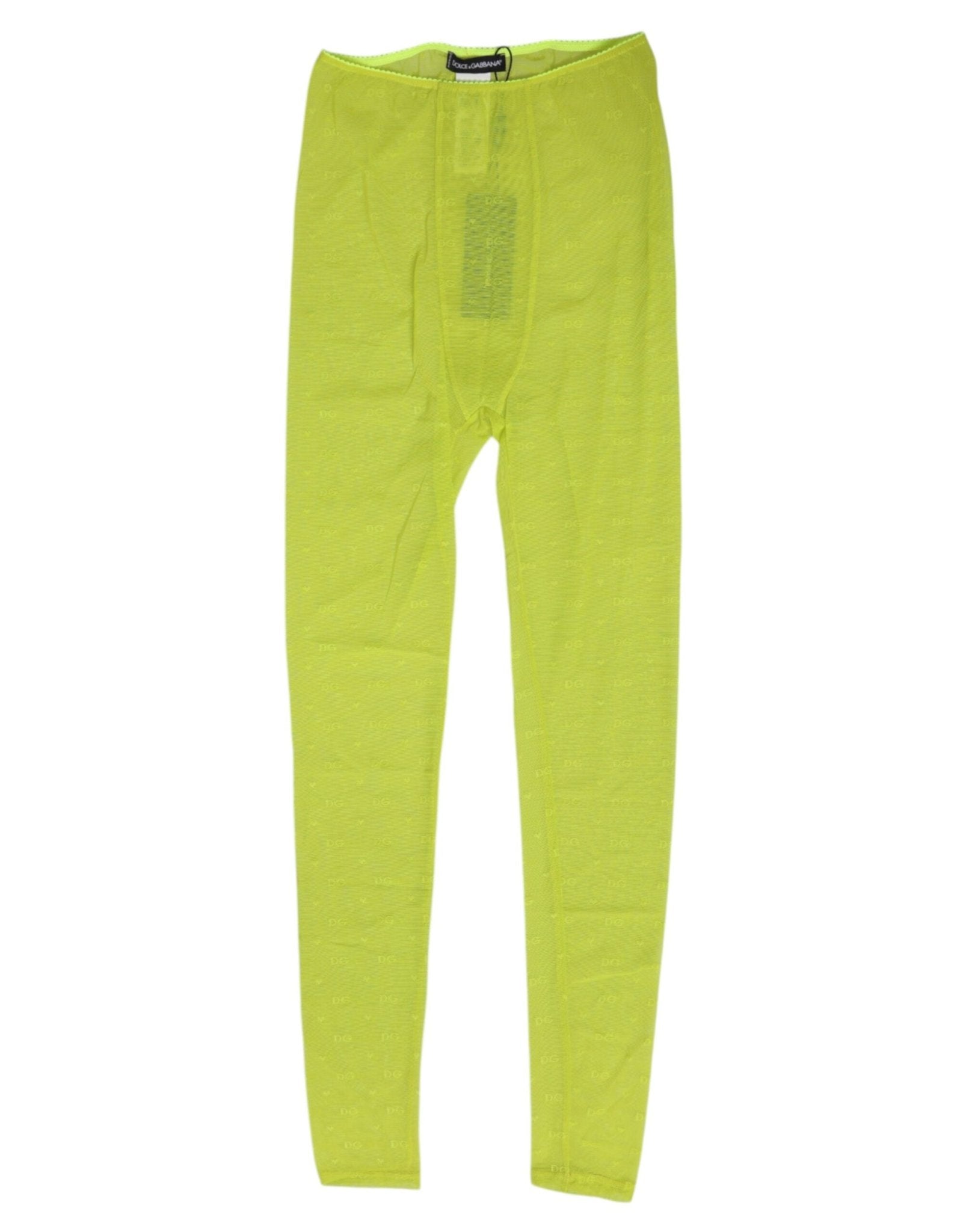 Dolce & Gabbana Neon Green Nylon Logo Lace Leggings Pants Underwear – IT2 | S par Dolce & Gabbana | Disponible sur Sandy Store ByNet