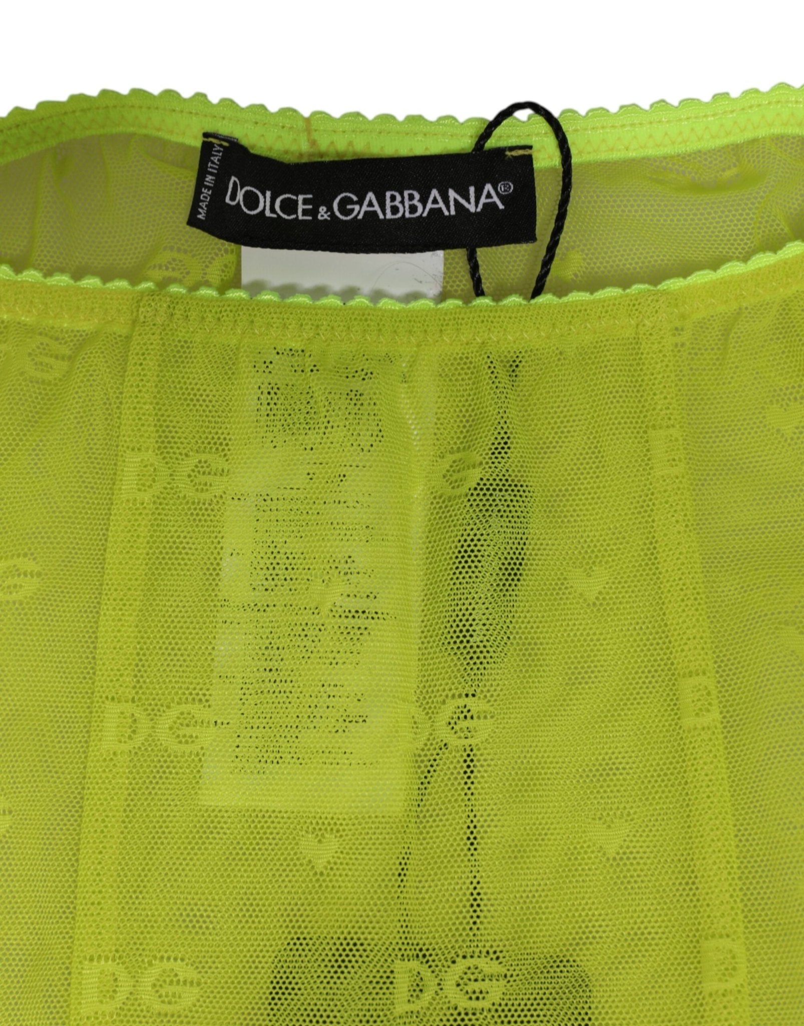 Dolce & Gabbana Neon Green Nylon Logo Lace Leggings Pants Underwear – IT2 | S par Dolce & Gabbana | Disponible sur Sandy Store ByNet