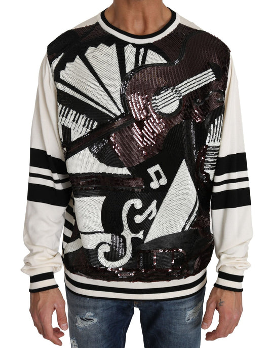Dolce & Gabbana New York Jazz Sequined Silk Sweater - Sandy Store ByNet