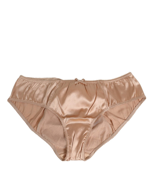 Dolce & Gabbana Nude Beige Silk Satin Bow Lace Trim Underwear – IT2 | S par Dolce & Gabbana | Disponible sur Sandy Store ByNet